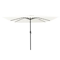 Berkfield Home Square Garden Parasol with LED Lights 295x245 cm Sand White - thumbnail 3