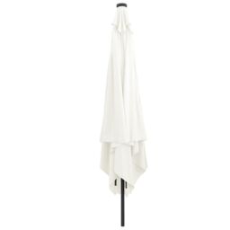 Berkfield Home Square Garden Parasol with LED Lights 295x245 cm Sand White - thumbnail 2