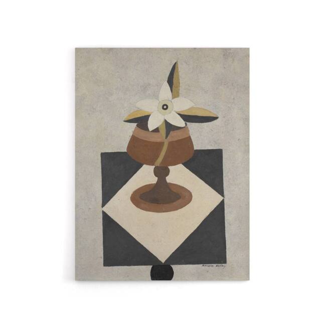"Artery8 Flower Piece Abstract Painting Hartley Canvas Wall Art Print in Grey - Size: W18"" x H24""" - image 1
