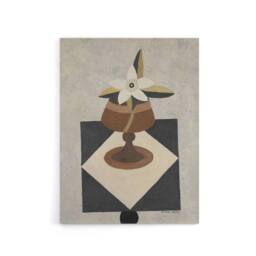 "Artery8 Flower Piece Abstract Painting Hartley Canvas Wall Art Print in Grey - Size: W18"" x H24""" - thumbnail 1