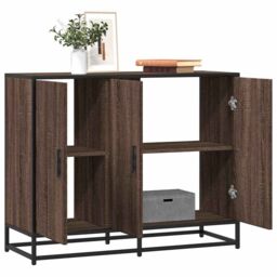 Berkfield Home Sideboard Brown Oak 94x35x76 cm Engineered Wood - Size: 94 x 35 x 76 cm - thumbnail 1