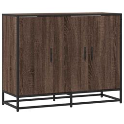 Berkfield Home Sideboard Brown Oak 94x35x76 cm Engineered Wood - Size: 94 x 35 x 76 cm - thumbnail 2