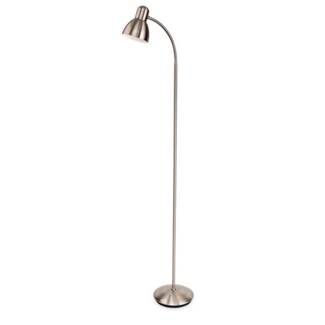 Netlighting Morgan 1 Light Floor Light Brushed Steel E27 in Grey