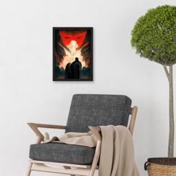 Artery8 Gates Of Hell Devil Satan Lucifer Evil Artwork Framed Wall Art Print A4 in Black - thumbnail 2