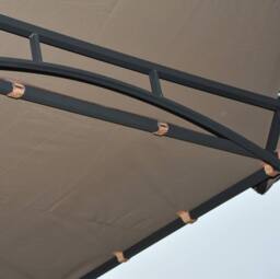 STILVORA BBQ Gazebo with Side Awnings & Shelves in Brown - thumbnail 8