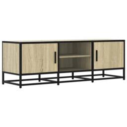 Berkfield Home TV Cabinet Sonoma Oak 120x35x41 cm Engineered Wood & Metal in Light Tan - Size: 120 x 35 x 41 cm - thumbnail 3