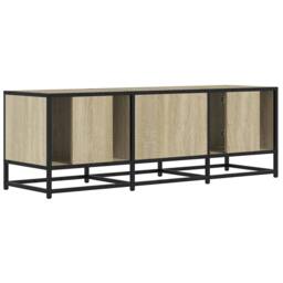 Berkfield Home TV Cabinet Sonoma Oak 120x35x41 cm Engineered Wood & Metal in Light Tan - Size: 120 x 35 x 41 cm - thumbnail 6