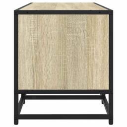 Berkfield Home TV Cabinet Sonoma Oak 120x35x41 cm Engineered Wood & Metal in Light Tan - Size: 120 x 35 x 41 cm - thumbnail 5