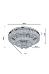 Double Tier Round Crystal with Balls Celling Light in Silver - thumbnail 2