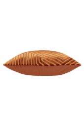 Paoletti Evoke Cut Velvet Cushion in Burnt Orange - Size: 45 cm x 45 cm - thumbnail 3