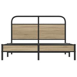 Berkfield Home Bed Frame Without Mattress 120x190 cm Smoked Oak Engineered Wood in Brown - thumbnail 5