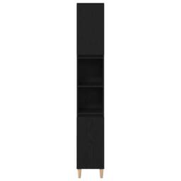 Berkfield Home Bathroom Cabinet Black Oak 30x30x190 cm Engineered Wood - Size: 30 x 30 x 190 cm - thumbnail 7