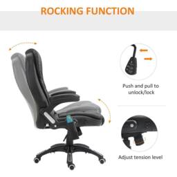 STILVORA Massage Office Chair with Heated Seat & Recline in Black - thumbnail 8