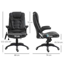 STILVORA Massage Office Chair with Heated Seat & Recline in Black - thumbnail 3