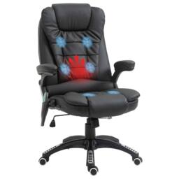 STILVORA Massage Office Chair with Heated Seat & Recline in Black - thumbnail 5