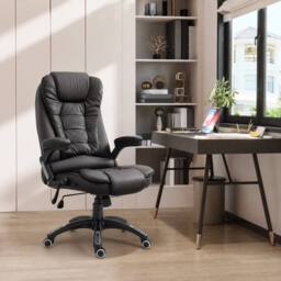 STILVORA Massage Office Chair with Heated Seat & Recline in Black - thumbnail 1