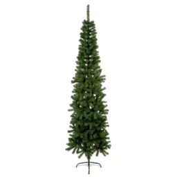 Samuel Alexander 7.5ft (2.2m) Green Spruce Pencil Pine Christmas Tree with Metal Stand - thumbnail 3