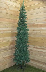Samuel Alexander 7.5ft (2.2m) Green Spruce Pencil Pine Christmas Tree with Metal Stand - thumbnail 1