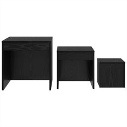 Berkfield Home Coffee Tables 3 pcs Black oak 45 x 45 x 45 cm Engineered wood - thumbnail 6