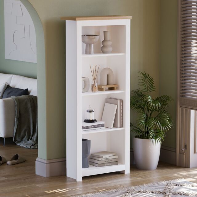 Home Discount Vida Designs Arlington 4 Tier Bookcase Storage 1400 x 590 x 230 mm in White - image 1