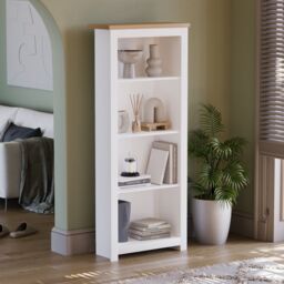 Home Discount Vida Designs Arlington 4 Tier Bookcase Storage 1400 x 590 x 230 mm in White - thumbnail 1
