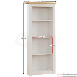 Home Discount Vida Designs Arlington 4 Tier Bookcase Storage 1400 x 590 x 230 mm in White - thumbnail 2