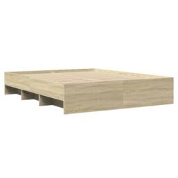 Berkfield Home Bed Frame without Mattress Sonoma Oak 150x200 cm King Size Engine in Brown - thumbnail 7