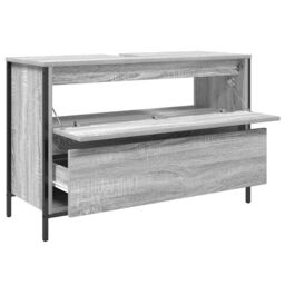 Berkfield Home Bathroom Basin Cabinet with Drawers Grey Sonoma 90x34.5x60 cm - thumbnail 5