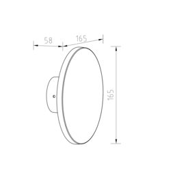 CGC Lighting Black Round LED Outdoor Indoor Wall Light IP65 Back Lit Halo Polycarbonate Coastal - thumbnail 5