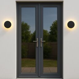 CGC Lighting Black Round LED Outdoor Indoor Wall Light IP65 Back Lit Halo Polycarbonate Coastal - thumbnail 3