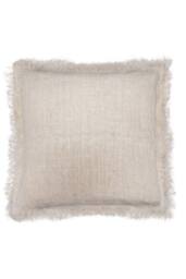 KDMD Linen Cushion Cover 45x45cm with Fringe - Soft, Durable, Stylish Decor in Cream - Size: 45x45 cm
