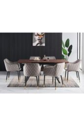Life Interiors 'Verona' Velvet Dining Chairs Set of 4 in Grey - thumbnail 5