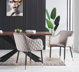 Life Interiors 'Verona' Velvet Dining Chairs Set of 4 in Grey - thumbnail 3