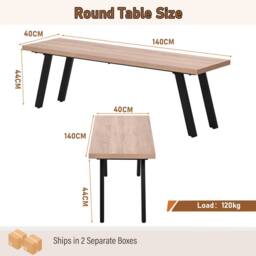 FURNITURE ONE 6-Piece Dining Set, Expandable Dining Table with 4 Chairs & Bench in Beige - Size: 6 Person - thumbnail 8