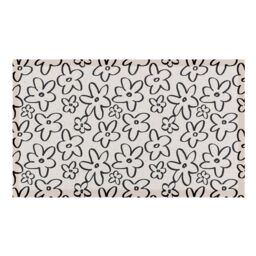 Artsy Mats Flower Lines Indoor & Outdoor Doormat - 70x40cm in White - Size: 40 cm x 70 cm - thumbnail 2