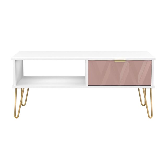 Ready Assembled 2 U Dallas 1 Drawer Coffee Table (Ready Assembled) in Dusty Pink - image 1