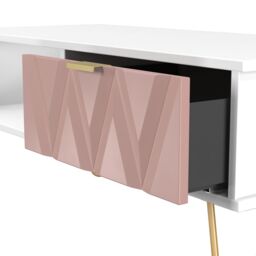 Ready Assembled 2 U Dallas 1 Drawer Coffee Table (Ready Assembled) in Dusty Pink - thumbnail 5