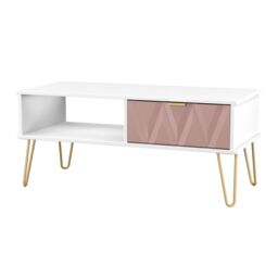 Ready Assembled 2 U Dallas 1 Drawer Coffee Table (Ready Assembled) in Dusty Pink - thumbnail 3