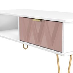 Ready Assembled 2 U Dallas 1 Drawer Coffee Table (Ready Assembled) in Dusty Pink - thumbnail 4