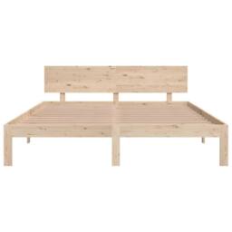Berkfield Home Beautiful Bed Frame Solid Wood Pine 160x200 cm in Natural - thumbnail 4