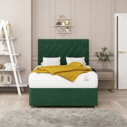 "Bed Choices Windsor Divan Bed With 2 drawers, Mattress & 26"" Headboard in Emerald - Size: King" - thumbnail 2