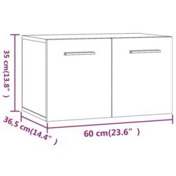 Berkfield Home Wall Cabinet Smoked Oak 60x36.5x35 cm Engineered Wood in Brown - thumbnail 9