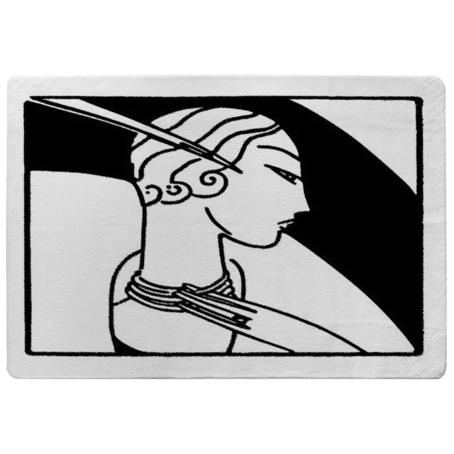 Benjamin Tate Design Art Deco Woman Rug in Natural - Size: Large - image 1