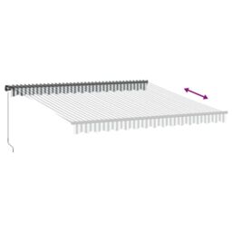 Berkfield Home Manual Retractable Awning Anthracite & White 400x350 cm in Black - thumbnail 5