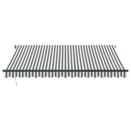 Berkfield Home Manual Retractable Awning Anthracite & White 400x350 cm in Black - thumbnail 3