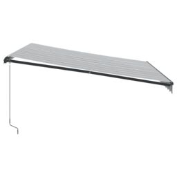Berkfield Home Manual Retractable Awning Anthracite & White 400x350 cm in Black - thumbnail 4