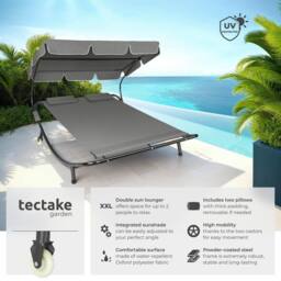 tectake Sun Lounger Livorno - Size: 2 Seater - thumbnail 2