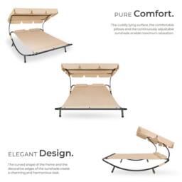 tectake Sun Lounger Livorno - Size: 2 Seater - thumbnail 3