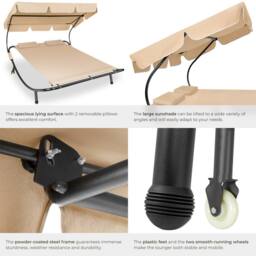 tectake Sun Lounger Livorno - Size: 2 Seater - thumbnail 5