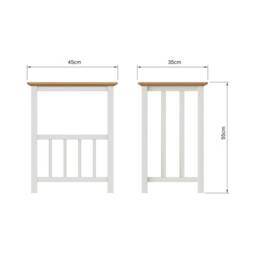 VOGREX Cream Linen Oak Veneer Magazine Side Table Fully Assembled - thumbnail 2